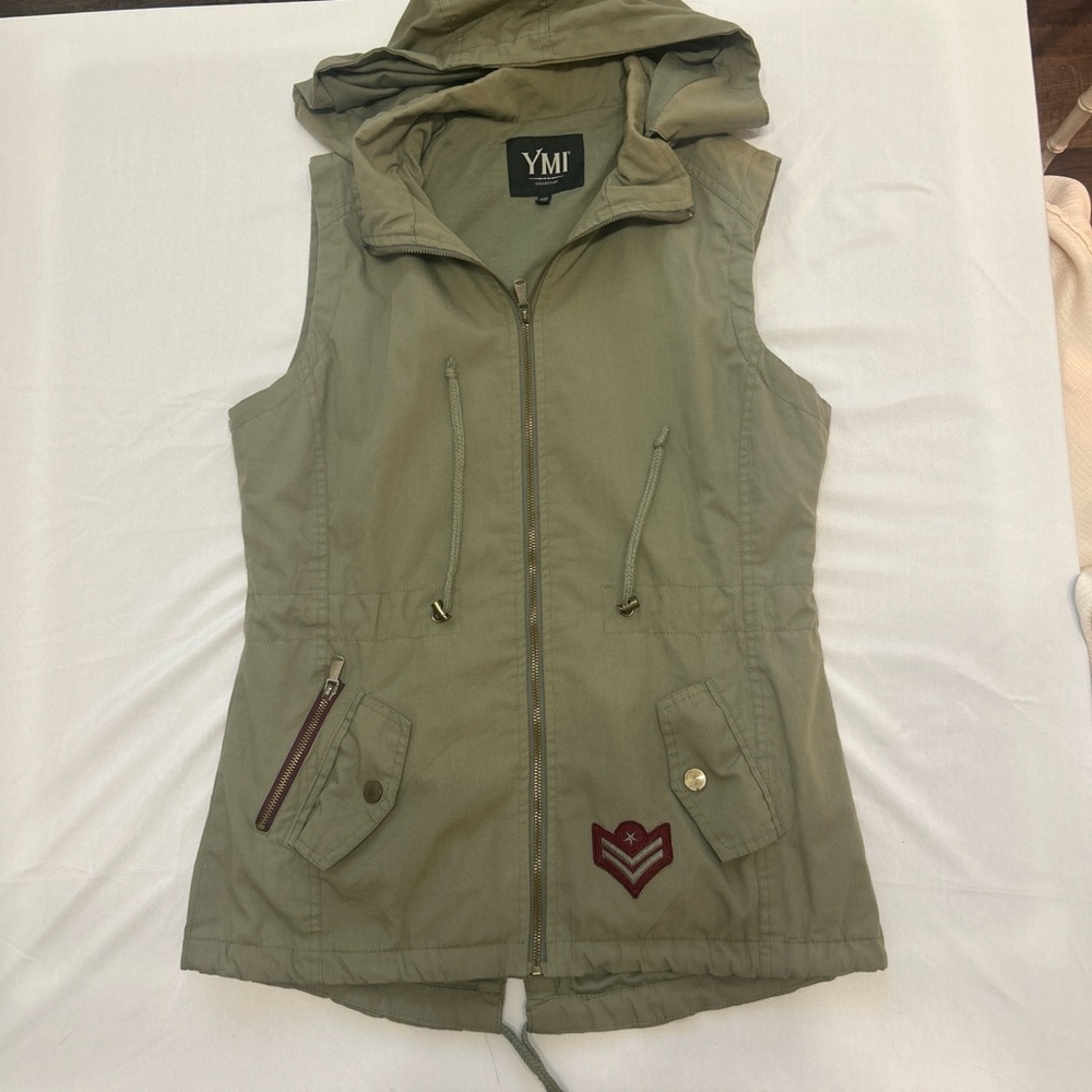 YMI Olive Hooded Vest for Women